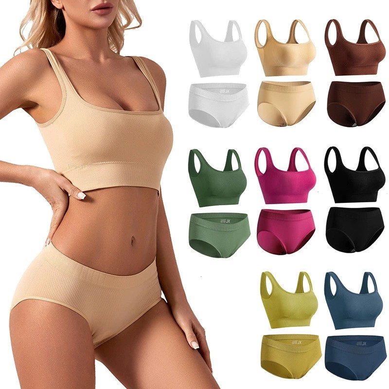 Underwire Bra Padded - เสื้อชั้นในสตรีแบบไร้ตะเข็บ ไม่มีโครงเสริมทรง ยกกระชับ ป้องกันการกระแทก เหมาะสำหรับโยคะและกีฬา พร้อมแผ่นรองที่ถอดออกได้