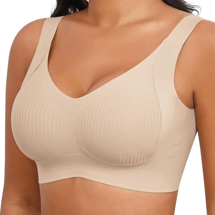 Full Coverage Bra - บราไร้โครงสำหรับผู้หญิง เนื้อเจลลี่ นุ่มสบาย รองรับทรงสวย ไร้รอยต่อ ปกปิดเต็มทรง