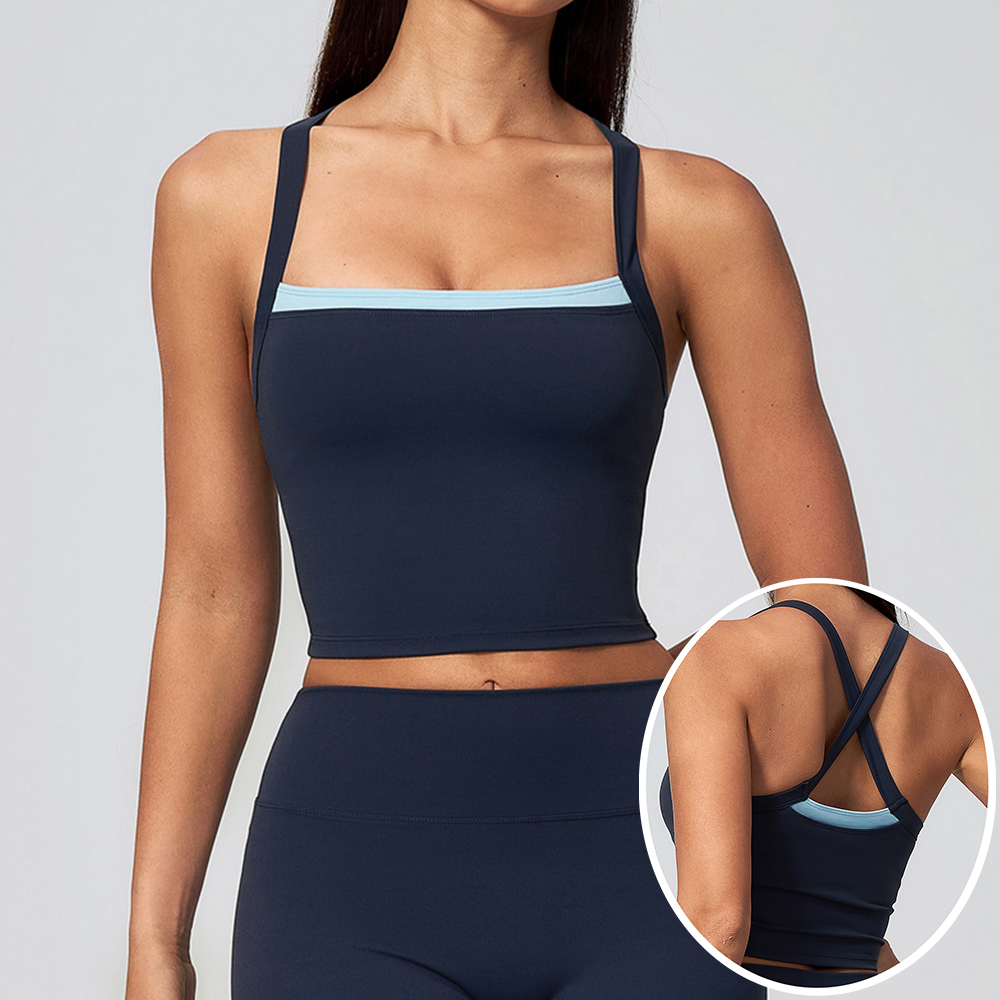 Minimizer Bra Women - เสื้อกล้ามโยคะผู้หญิงแบบไขว้หลัง พร้อมฟังก์ชันดันทรง สปอร์ตบรา สำหรับออกกำลังกาย วิ่ง ฟิตเนส