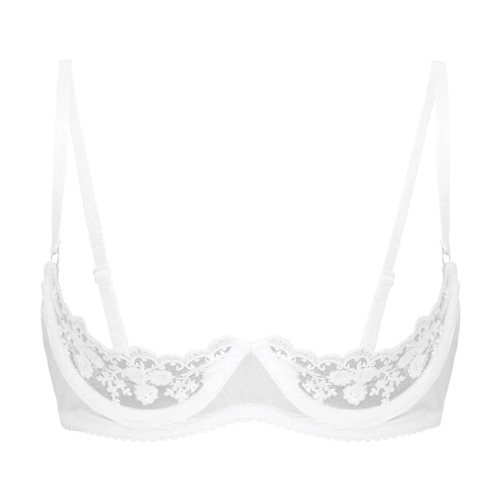 Underwire Bra Padded - ผู้หญิงเซ็กซี่ครึ่งถ้วย Bras เปิดชุดชั้นในหัวนม Bra Top Sheer