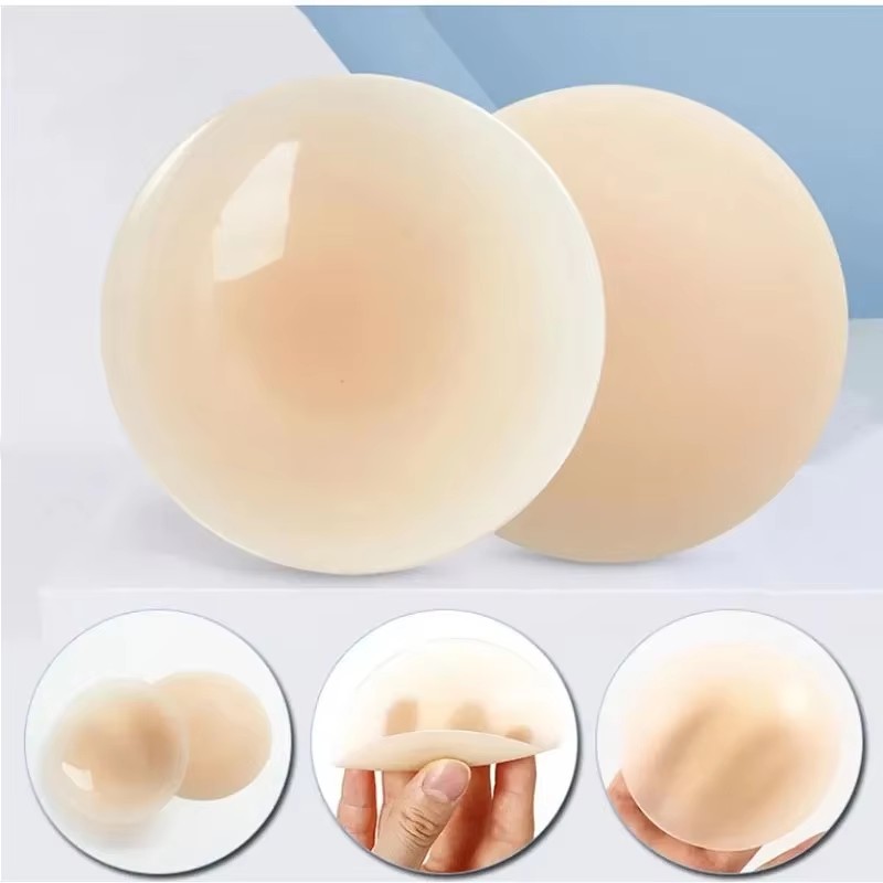 Strapless Bra Adhesive - แผ่นปิดจุกนมแบบใช้ซ้ำได้ 1 คู่ แผ่นปิดจุกนมแบบซิลิโคน มองไม่เห็น ไม่มีสายรัด