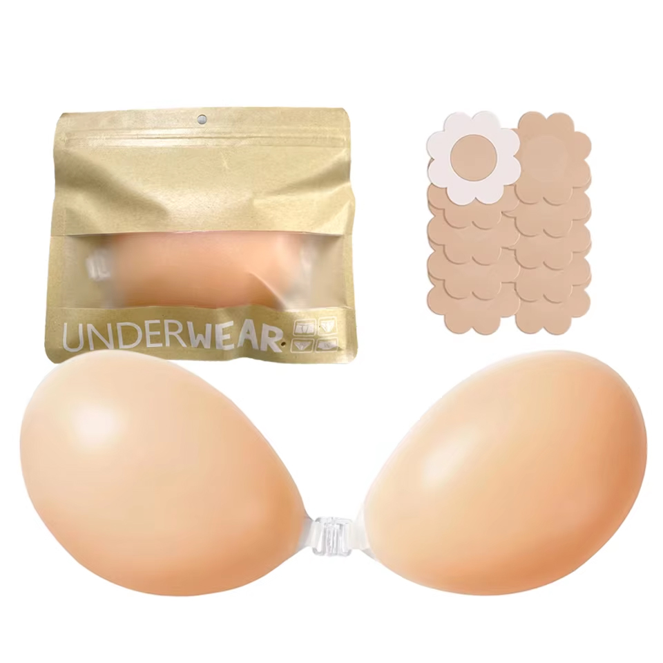 Strapless Bra Adhesive - แผ่นปิดจุกนมแบบยกกระชับหน้าอก ซิลิโคนแบบใช้ซ้ำได้ บราแบบแปะ ยกกระชับหน้าอก แผ่นปิดหน้าอกแบบมองไม่เห็น เทปปิดหน้าอก
