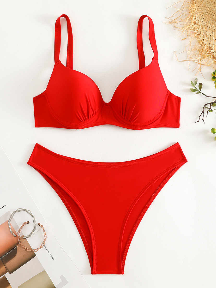 Underwire Bra Padded - Underwired Bra ถ้วยบิกินี่บราซิลชุดว่ายน้ําหญิงชุดว่ายน้ําสตรีชุดว่ายน้ําบิกินี่สองชิ้น Push Up Bather
