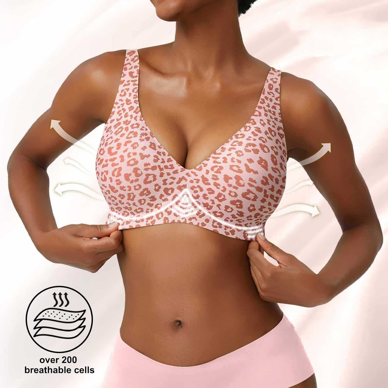 บราไร้โครงสำหรับผู้หญิง ลายเสื - Minimizer Bra Women บทวิจารณ์และราคา