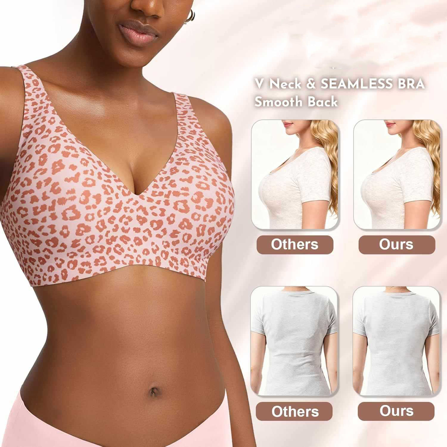 บราไร้โครงสำหรับผู้หญิง ลายเสื - Minimizer Bra Women บทวิจารณ์และราคา