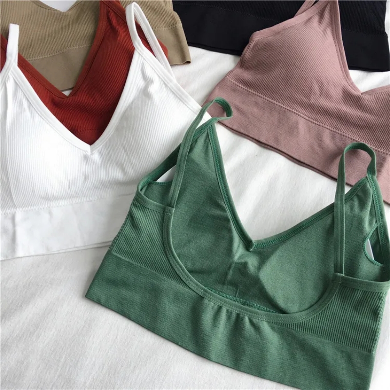 ผู้หญิงเซ็กซี่ Crop Tops Bra T - T Shirt Bra Seamless บทวิจารณ์และราคา